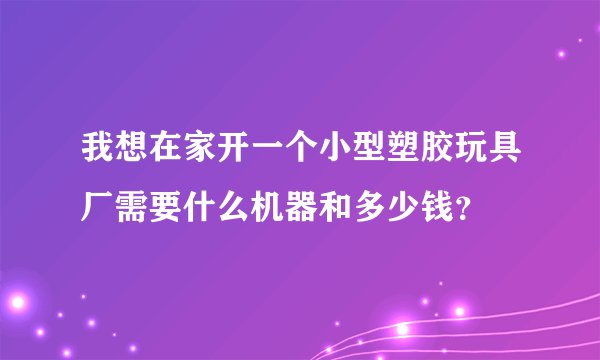 我想在家开一个小型塑胶玩具厂需要什么机器和多少钱？