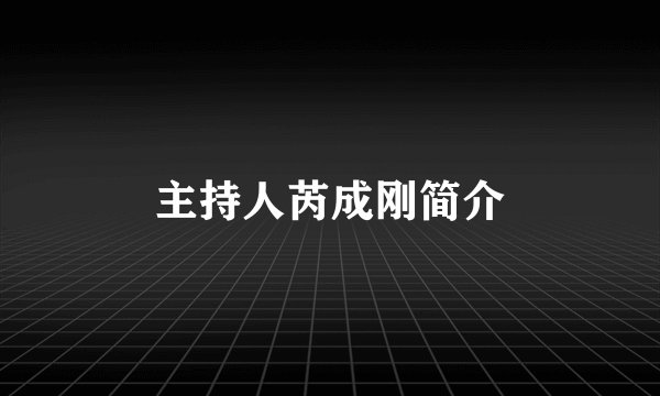 主持人芮成刚简介