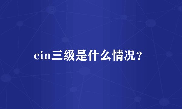cin三级是什么情况？