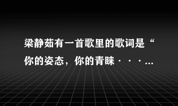 梁静茹有一首歌里的歌词是“你的姿态，你的青睐······”这首歌叫什么名字？