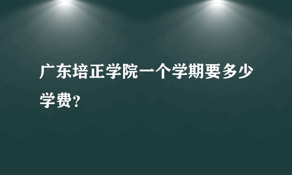广东培正学院一个学期要多少学费？