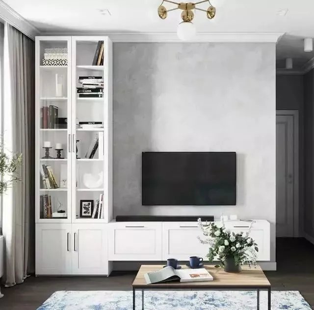 电视背景墙不要放空白，这些案例款款精致清爽超实用