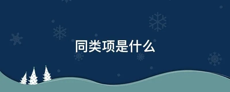 同类项是什么