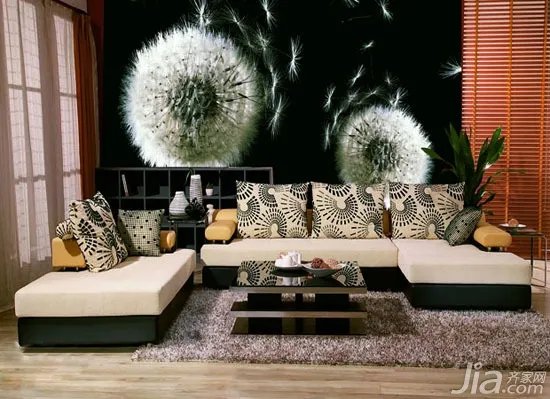 14款手绘沙发背景墙 客厅里的别致风景