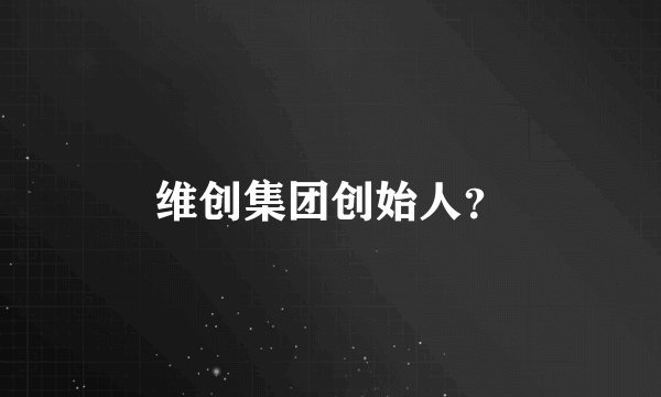 维创集团创始人？