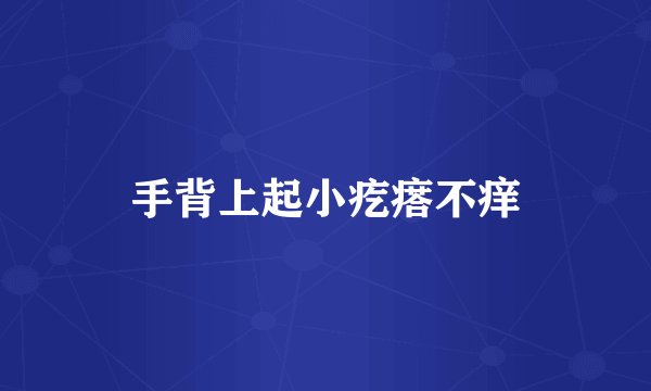 手背上起小疙瘩不痒