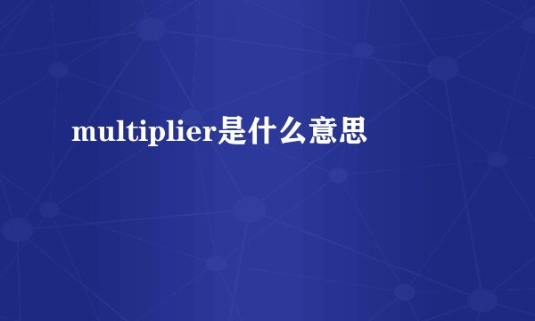 multiplier是什么意思