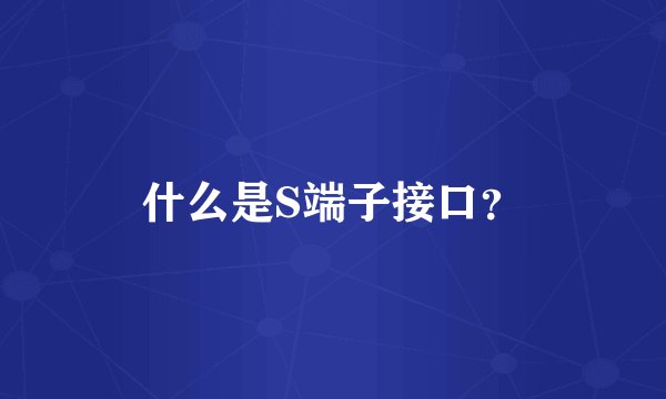 什么是S端子接口？