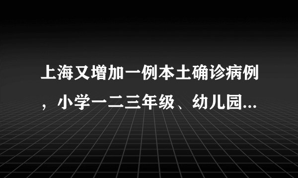 上海又增加一例本土确诊病例,小学一二三年级、幼儿园6月2日,还有必要开学吗,担心?