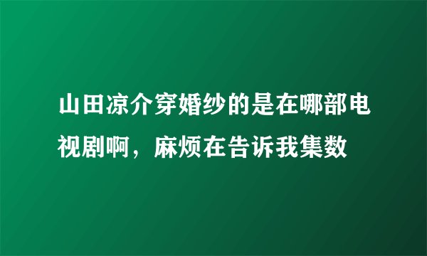 山田凉介穿婚纱的是在哪部电视剧啊，麻烦在告诉我集数