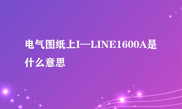 电气图纸上I—LINE1600A是什么意思