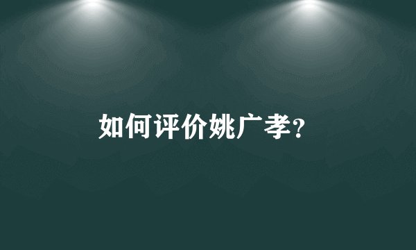 如何评价姚广孝？