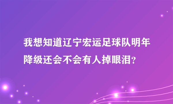我想知道辽宁宏运足球队明年降级还会不会有人掉眼泪？