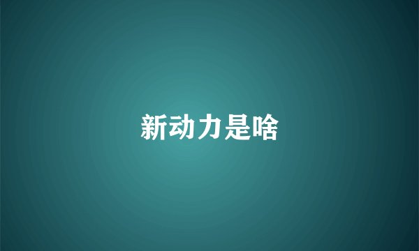 新动力是啥