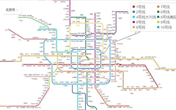 北京地铁路线图