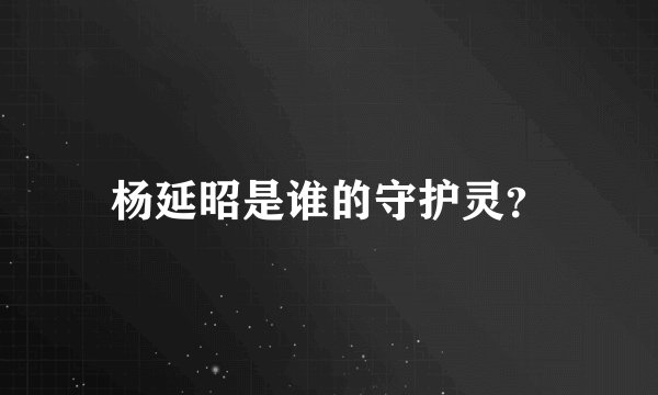 杨延昭是谁的守护灵？