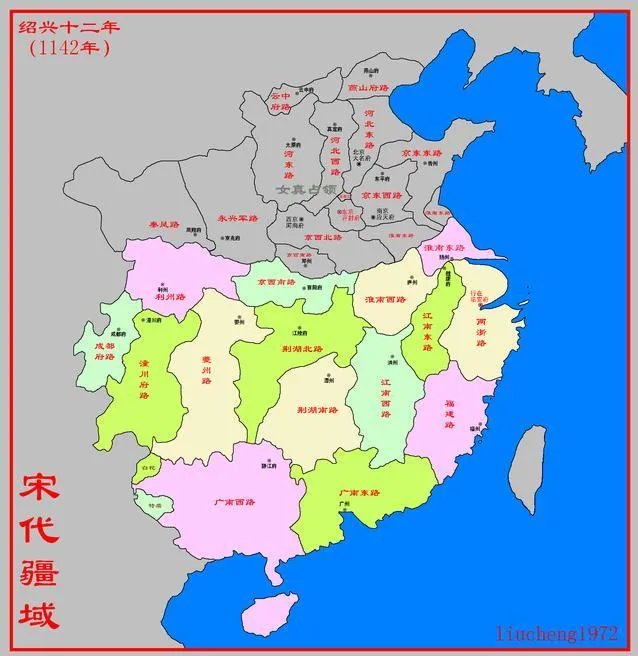 宋朝地图：南宋疆域变化地图（图）