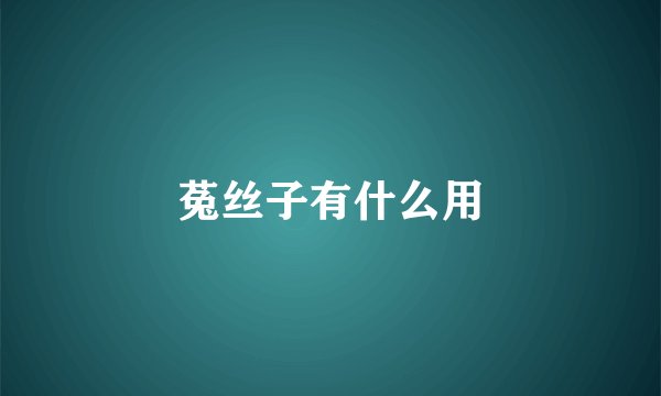 菟丝子有什么用