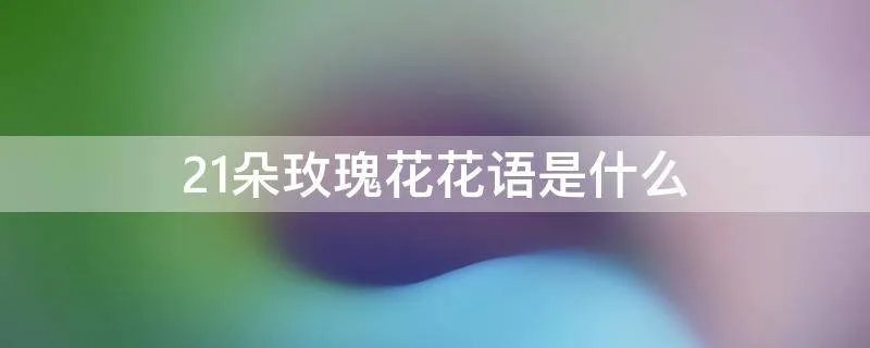 21朵玫瑰花花语是什么