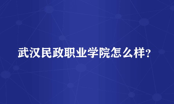 武汉民政职业学院怎么样？