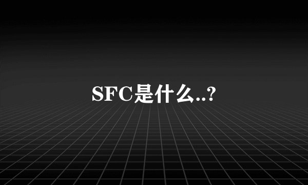 SFC是什么..?