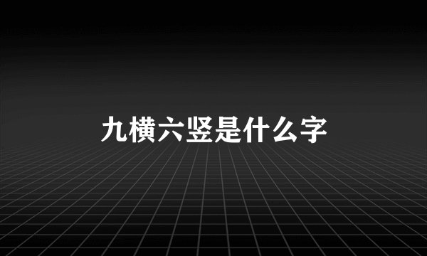 九横六竖是什么字