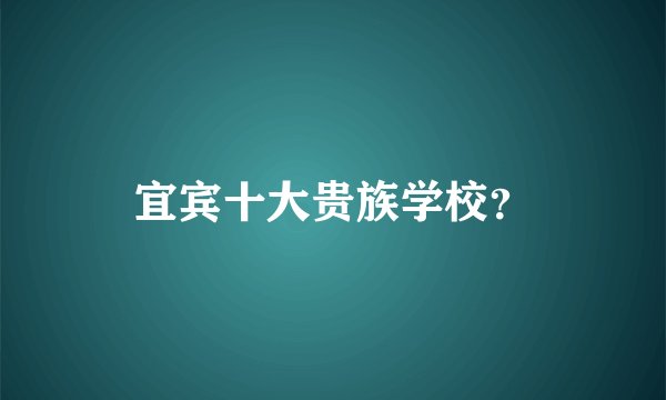 宜宾十大贵族学校？