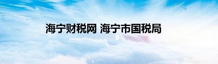 海宁财税网 海宁市国税局