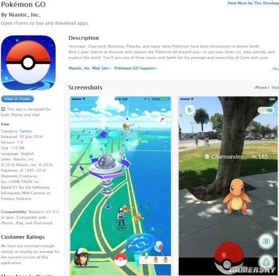 《精灵宝可梦：GO》正式发售 登陆安卓及iOS双平台