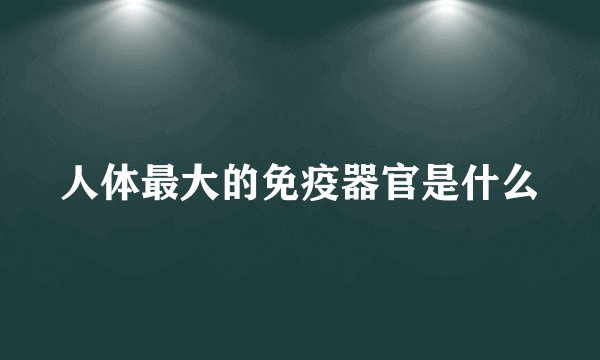 人体最大的免疫器官是什么
