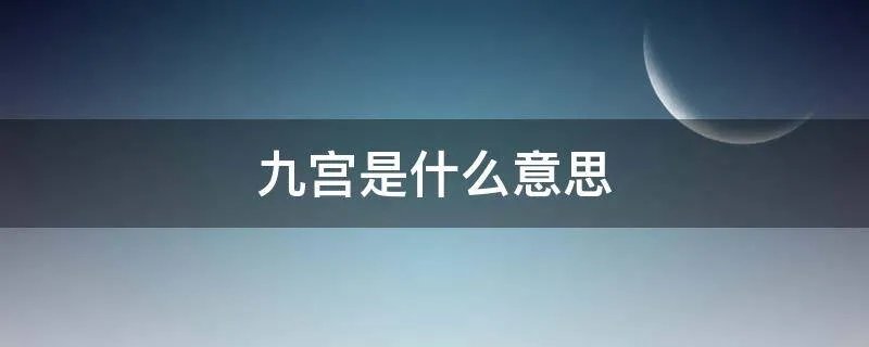 九宫是什么意思