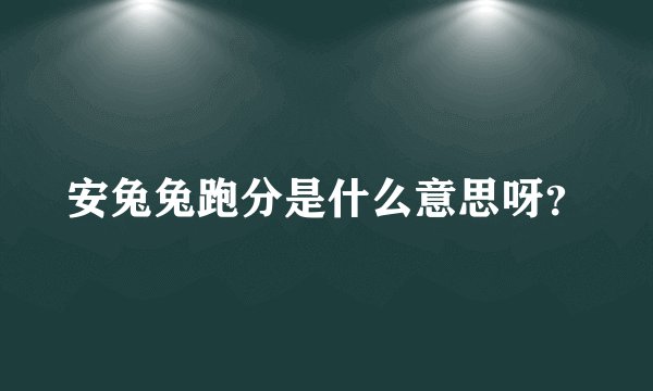 安兔兔跑分是什么意思呀？