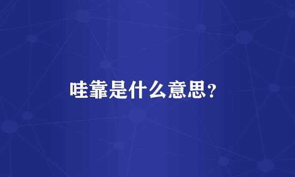 哇靠是什么意思?