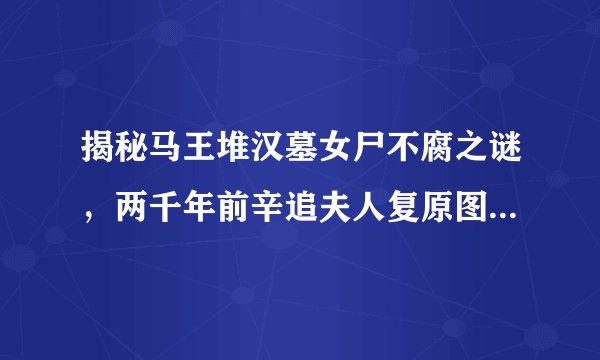 揭秘马王堆汉墓女尸不腐之谜，两千年前辛追夫人复原图(棺液防腐)