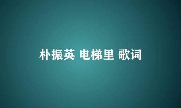 朴振英 电梯里 歌词