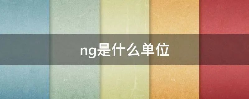 ng是什么单位