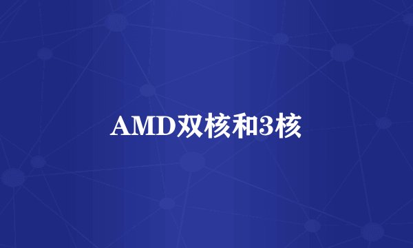 AMD双核和3核
