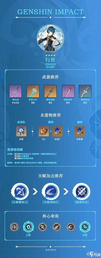 《原神》行秋武器圣遗物选择心得分享 1.5行秋怎么玩