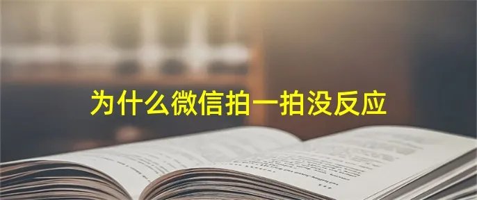 为什么微信拍一拍没反应