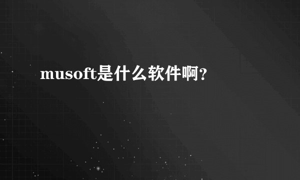 musoft是什么软件啊？