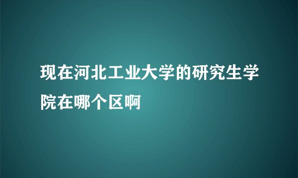 现在河北工业大学的研究生学院在哪个区啊