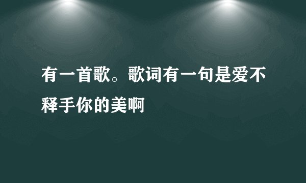 有一首歌。歌词有一句是爱不释手你的美啊