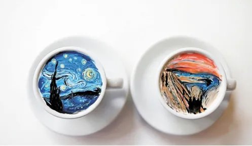 韩国男子用咖啡临摹世界名画一杯要价多少？