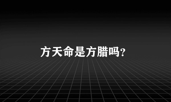 方天命是方腊吗？