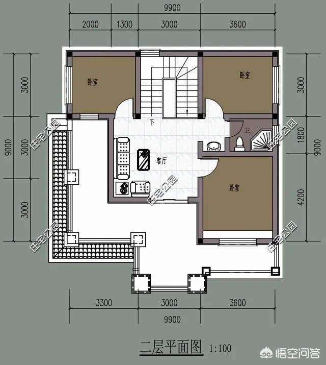 在农村盖占地90平米，二层小楼该怎么设计？