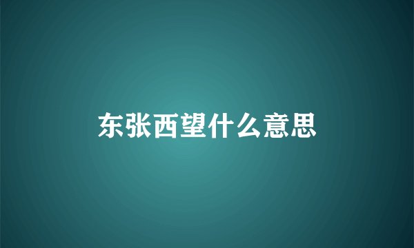 东张西望什么意思