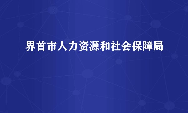 界首市人力资源和社会保障局