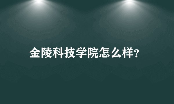 金陵科技学院怎么样？