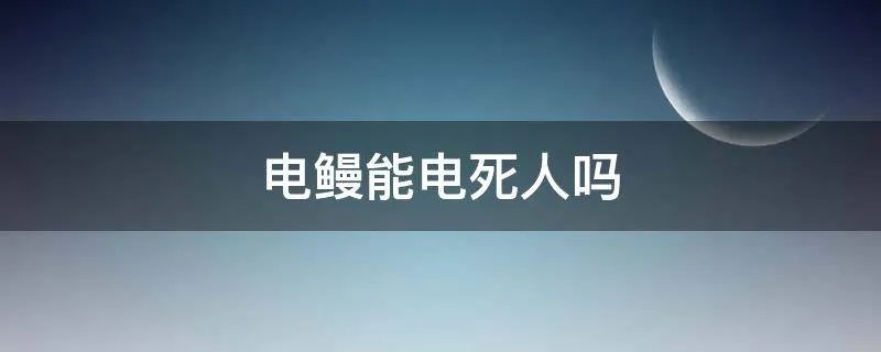 电鳗能电死人吗