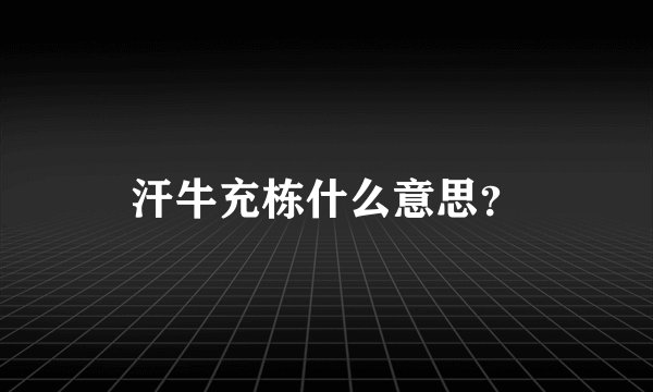 汗牛充栋什么意思？